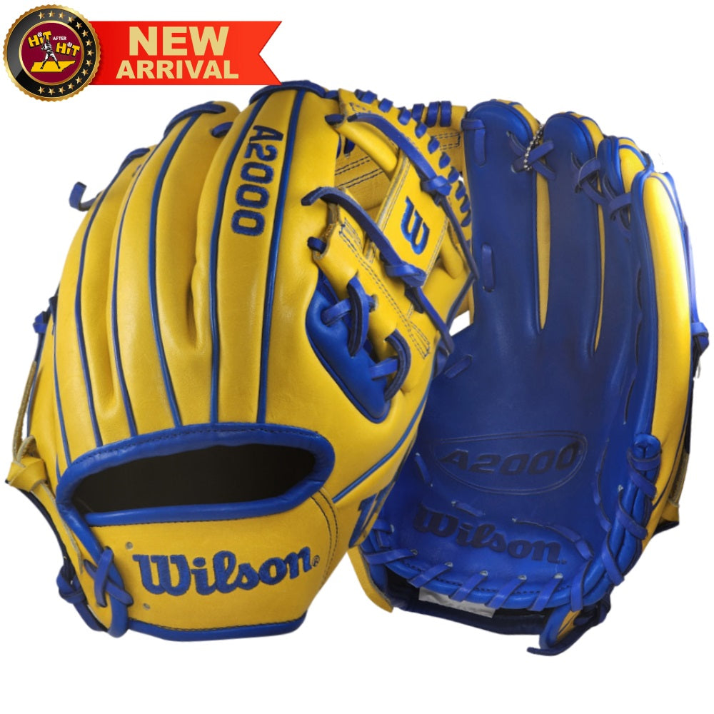 Wilson Custom A2000 1786 11.5" Infield Glove: Yellow and Royal