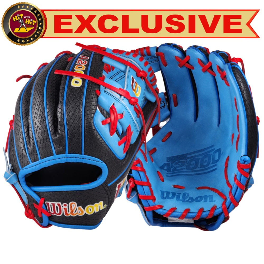 Wilson Custom Black and Autism Blue A2000 1975 11.75" Infield Glove