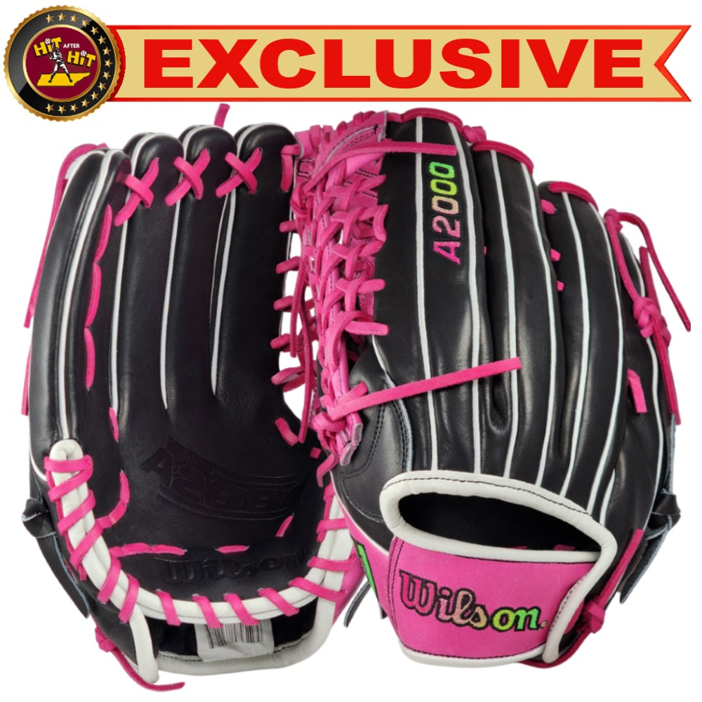 Wilson Custom Black and Flamingo Pink A2000 PF92 12.25" Outfield Glove