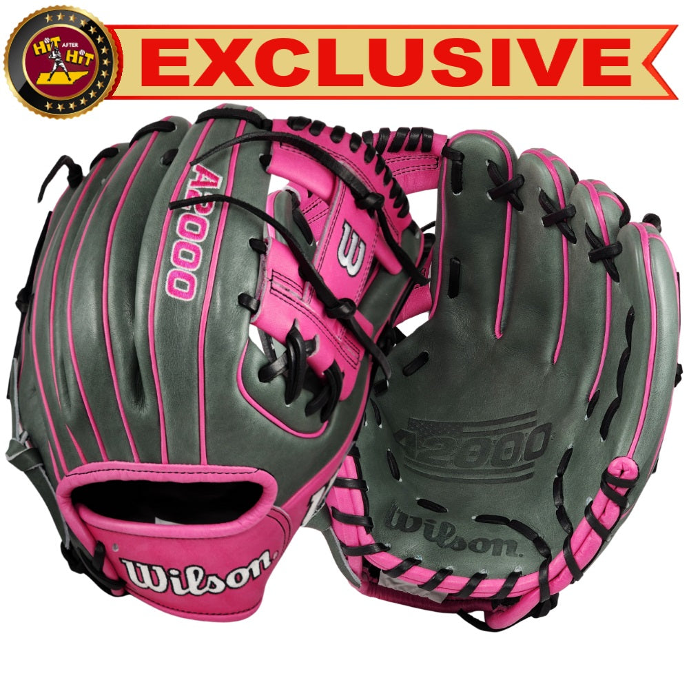 Wilson Custom Charcoal and Pink A2000 1786 11.5" Infield Glove