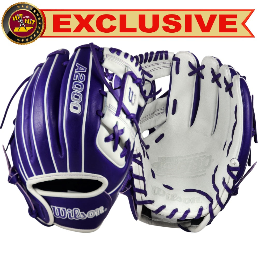 Wilson Custom Purple and White A2000 DP15 11.5" Infielders Glove