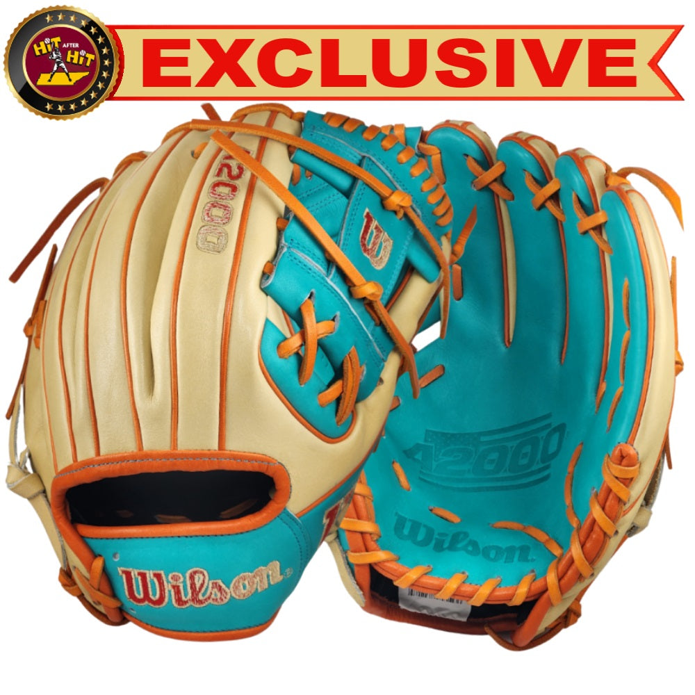 Wilson Custom Blonde and Teal A2000 1975 11.75" Infielders Glove