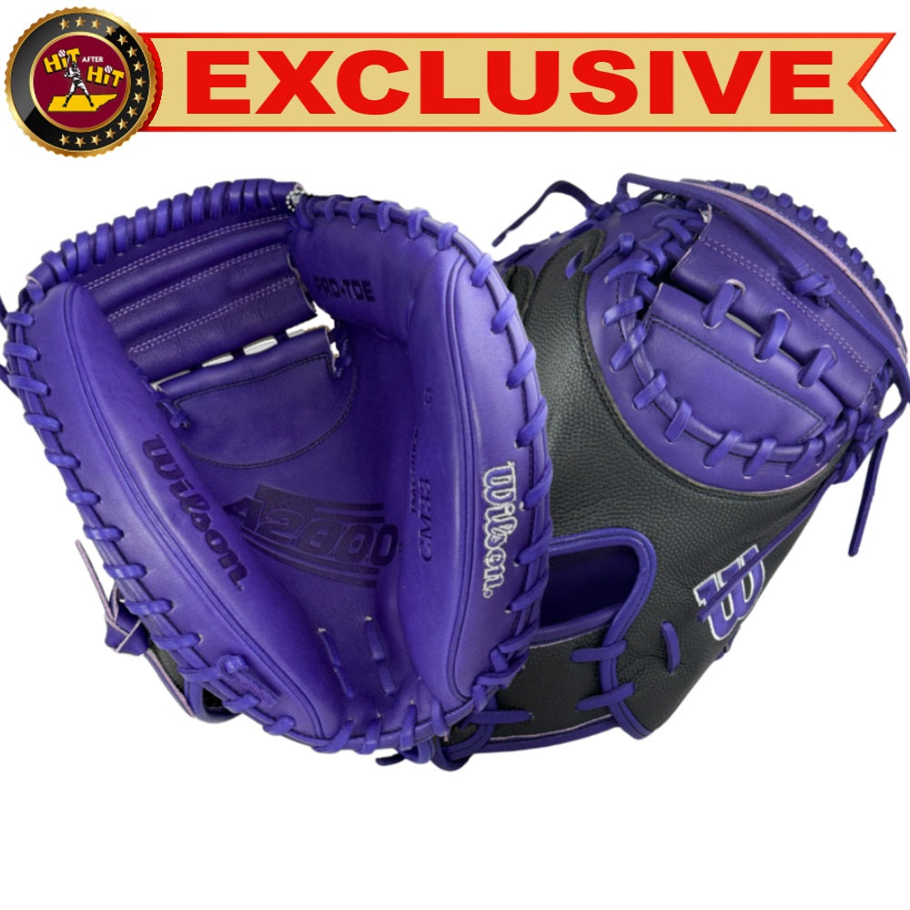 Wilson Custom A2000 Black and Purple CM33 Catcher's Mitt