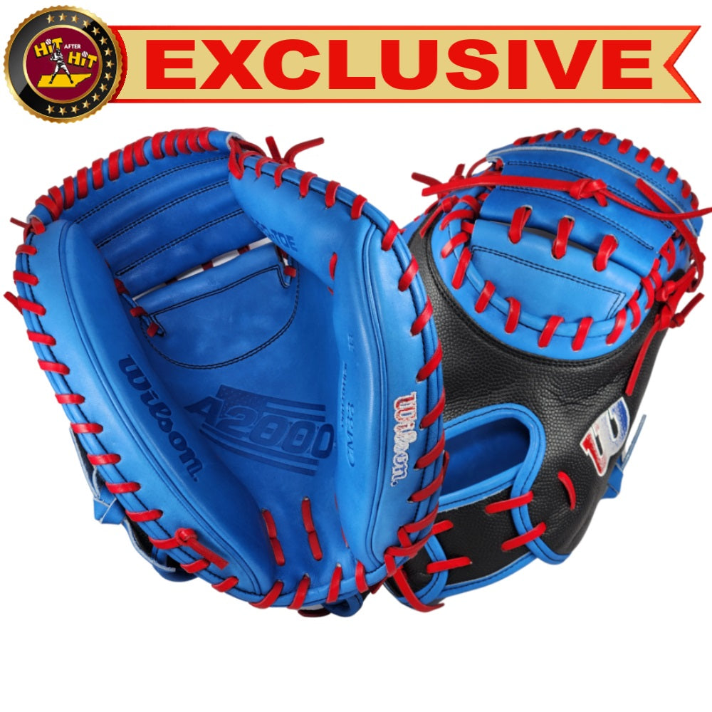 Wilson Custom Black and Autism Blue A2000 CM33" Catcher's Mitt