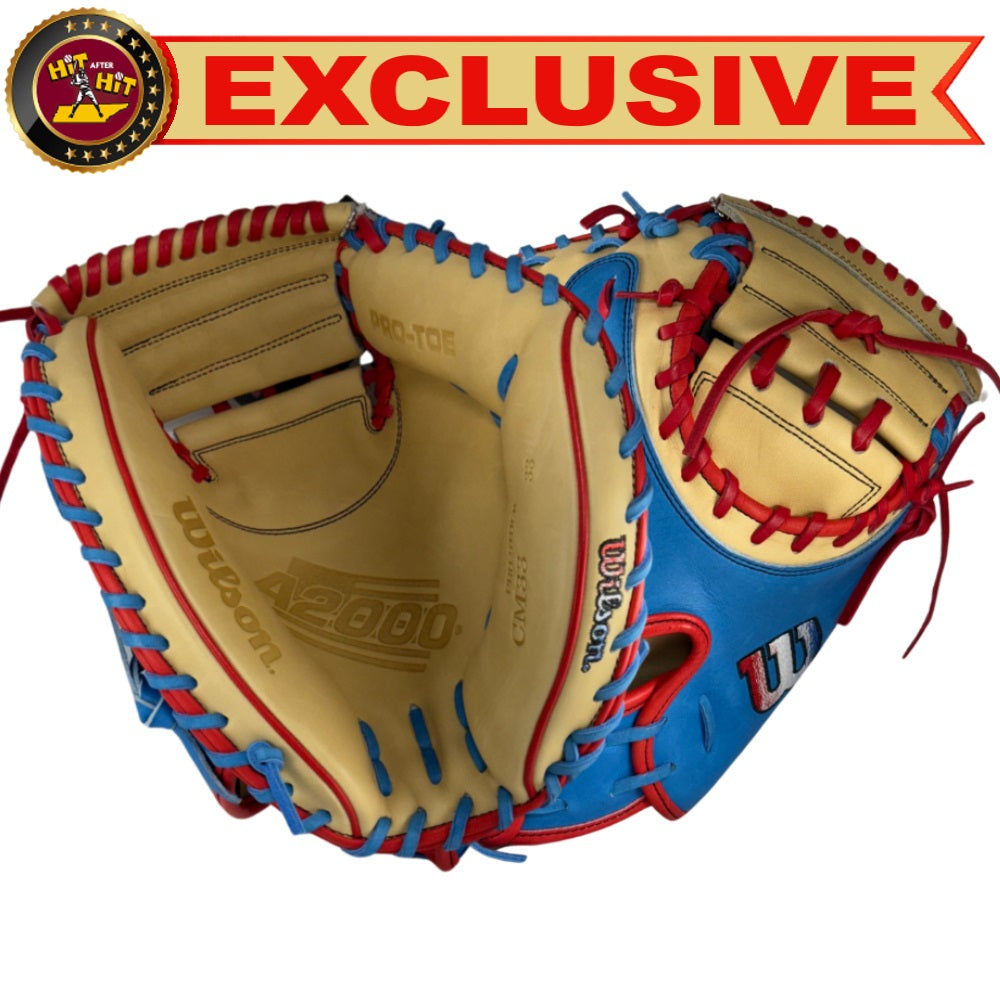 Wilson Custom A2000 Autism Blue and Blonde CM33 Catcher's Mitt