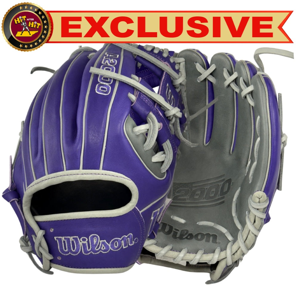 Wilson Custom A2000 1786 Purple and Gray 11.5" Infield Glove