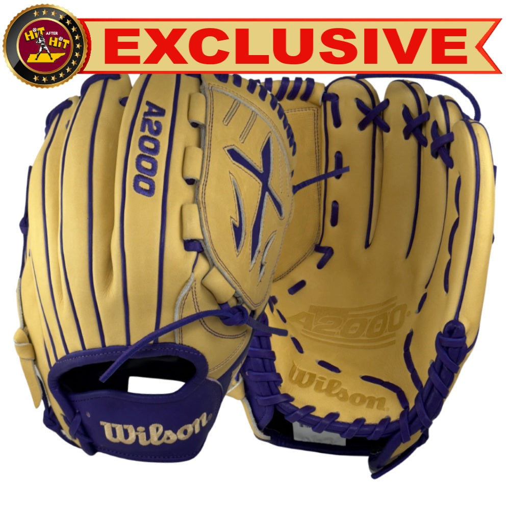 Wilson Custom A2000® B23 Blonde and Purple 12” Pitcher’s Baseball Glove