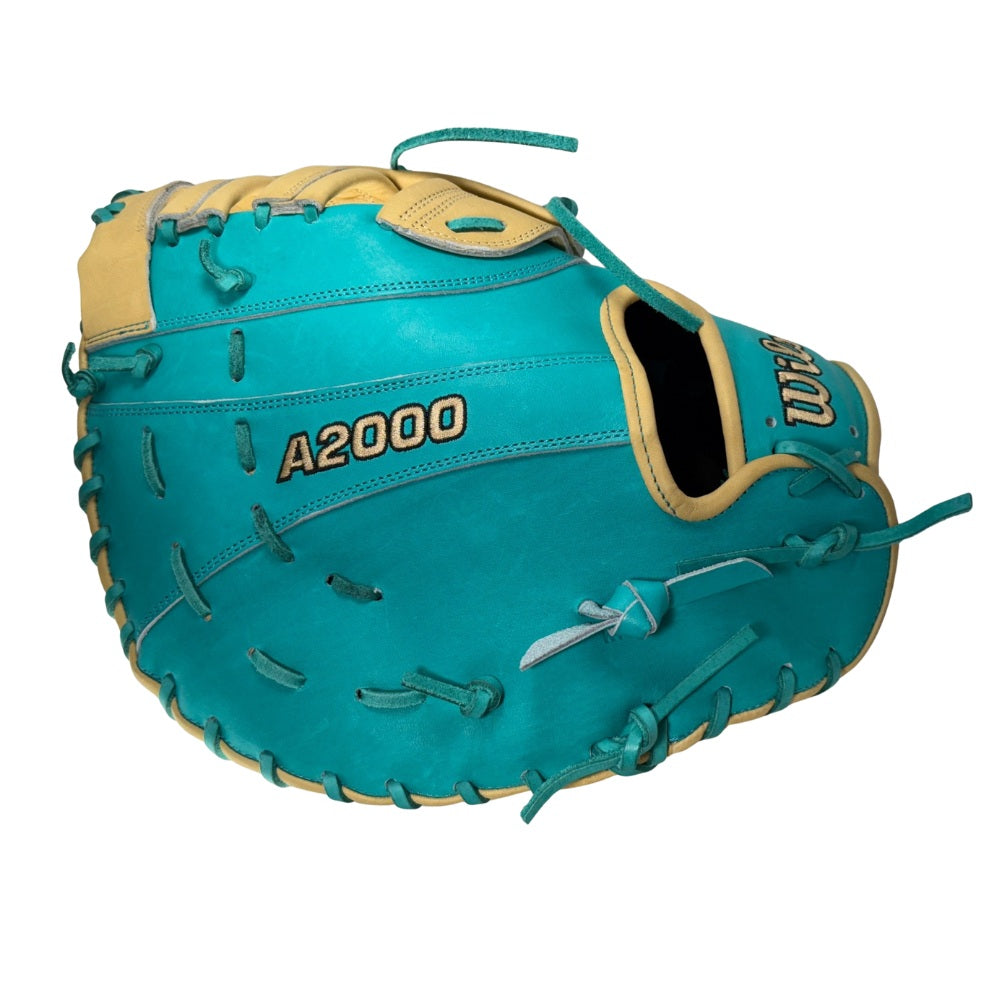 Wilson Custom A2000 2820 Teal and Blonde 12.25” Baseball First Base Mitt