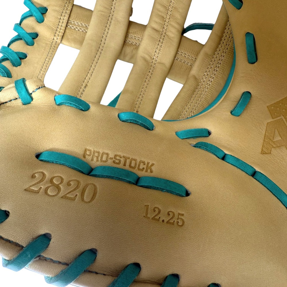 Wilson Custom A2000 2820 Teal and Blonde 12.25” Baseball First Base Mitt
