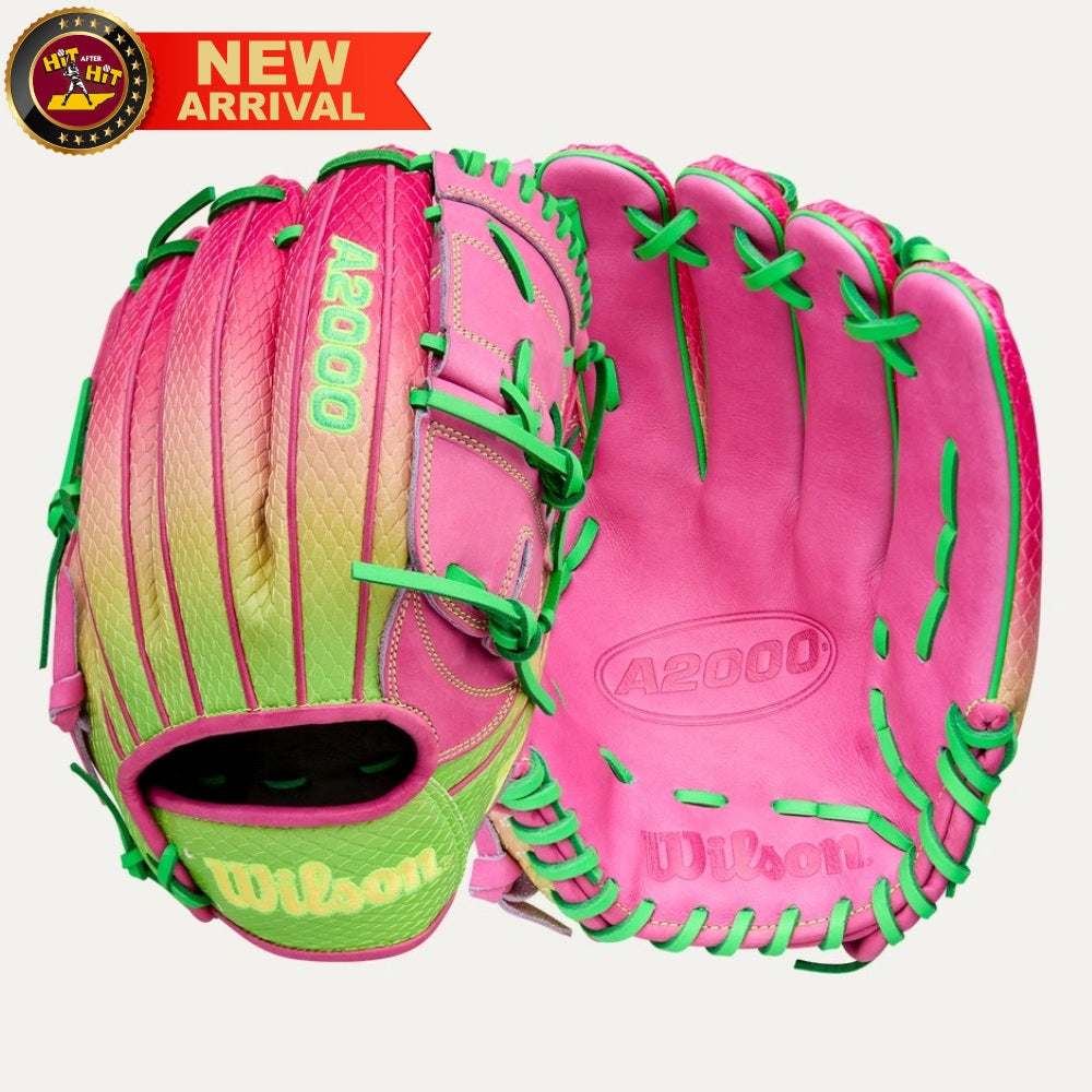 Wilson 2025 Cherry Limeade A2000® B2SS 12” Pitcher’s Baseball Glove: WBW10408112