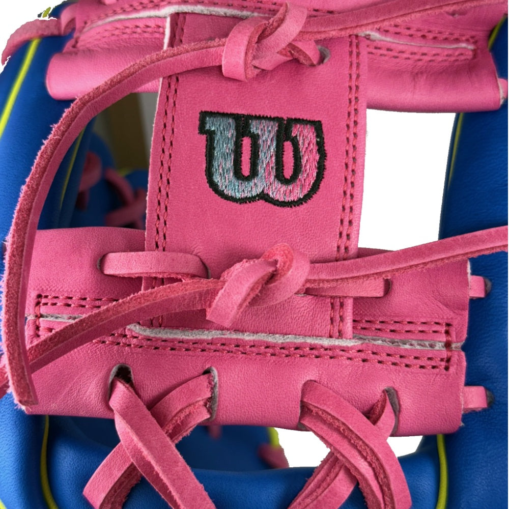 Wilson Custom A2000 DP15 Royal and Pink  11.5" Infielders Glove