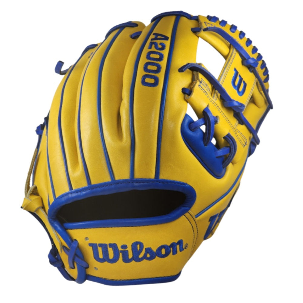 Wilson Custom A2000 1786 11.5" Infield Glove: Yellow and Royal