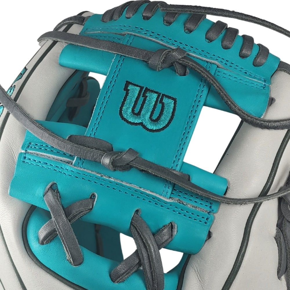 Wilson Custom White and Teal A2000 1975 11.75" Infielders Glove