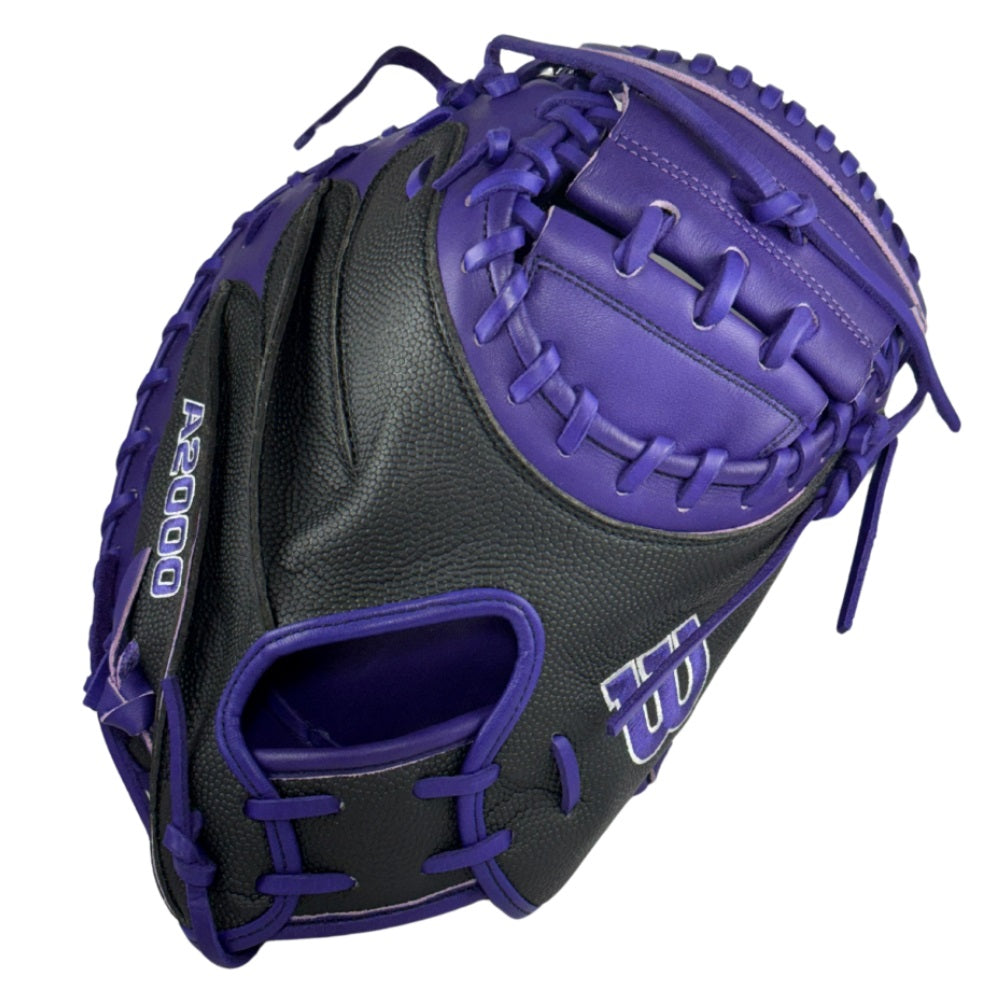 Wilson Custom A2000 Black and Purple CM33 Catcher's Mitt