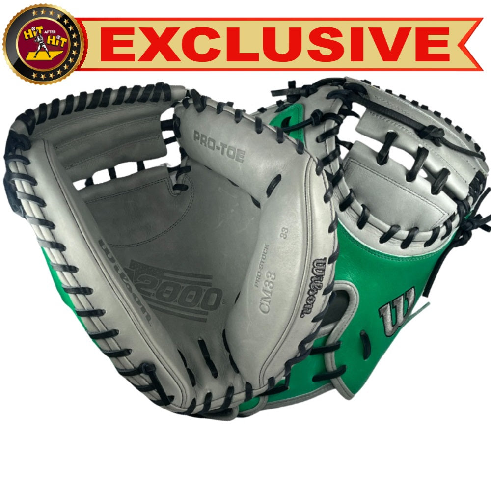 Wilson Custom Kelly Green and Charcoal A2000 CM33 33" Catcher's Mitt