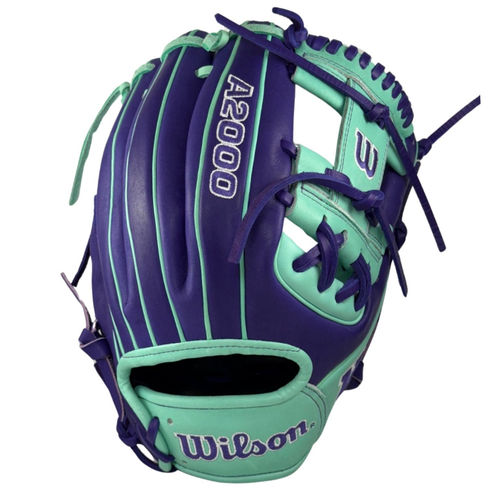 Wilson Custom A2000 1786 Seafoam and Purple 11.5" Infield Glove