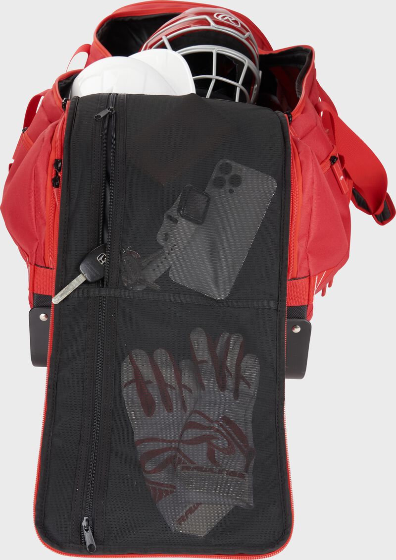 RAWLINGS YADI 2 RED WHEELED BAG: YADI2WHBG