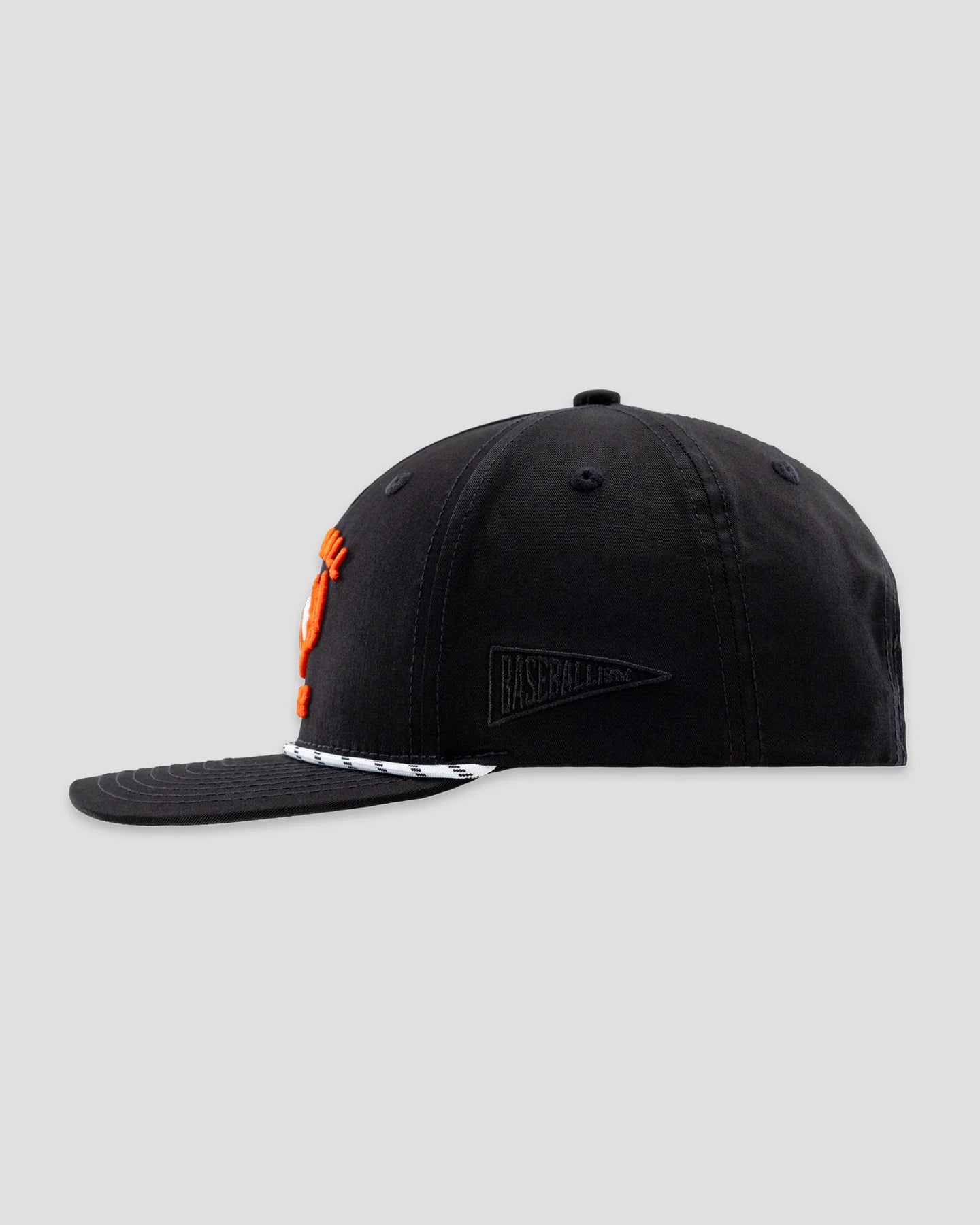 Baseballism Hardball Hunter Five Panel Rope Cap - Black