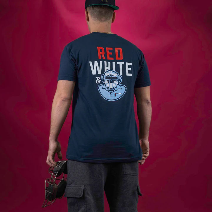 Baseballism Men's T-shirt: Red, White, and Blue