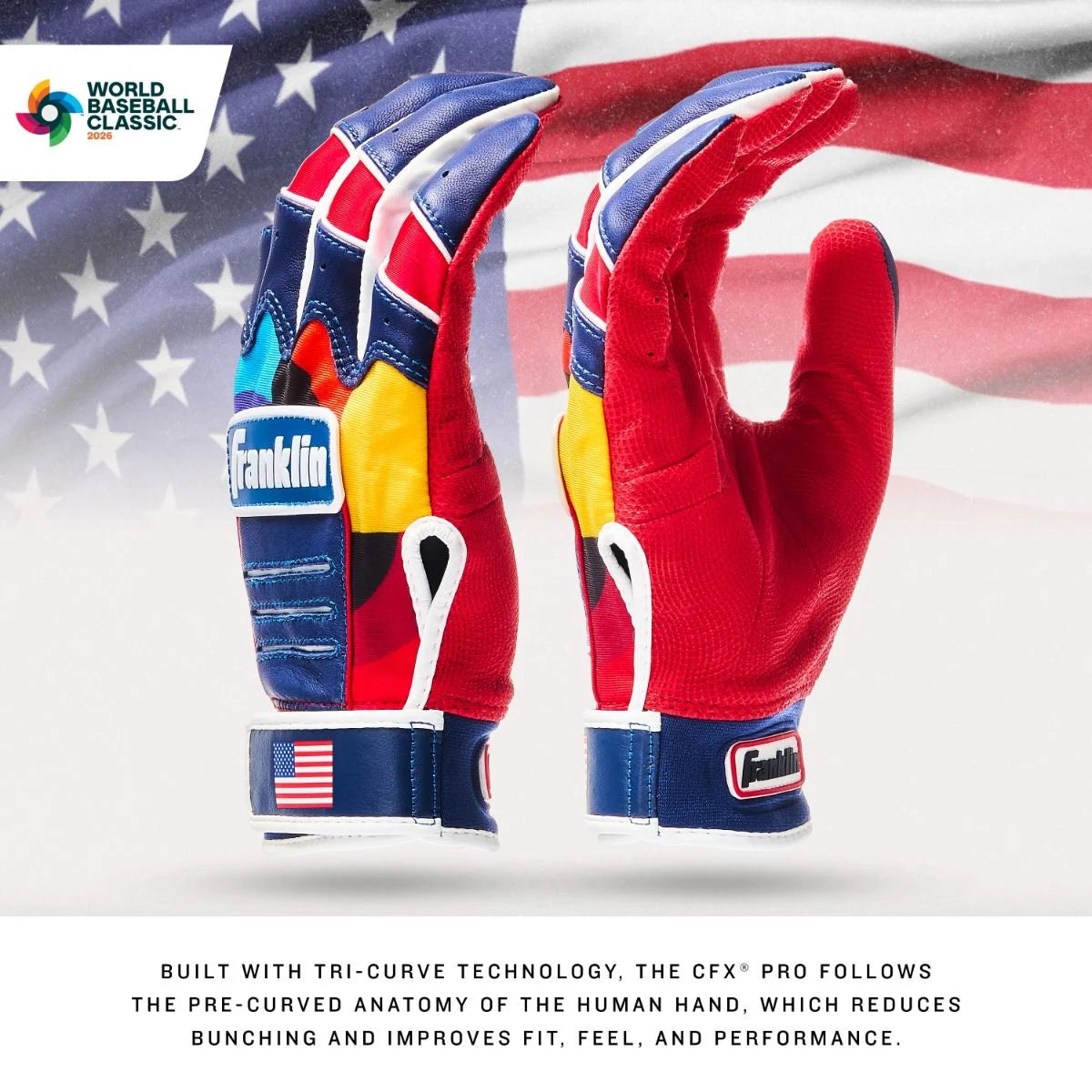 Franklin Adult CFX® Pro World Baseball Classic Batting Glove: USA