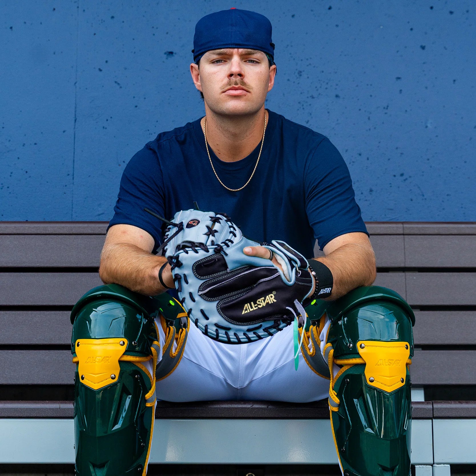 ALL-STAR LIMITED 34" CM3000 PRO-ELITE® CATCHER'S MITT: BLACK/SKY BLUE