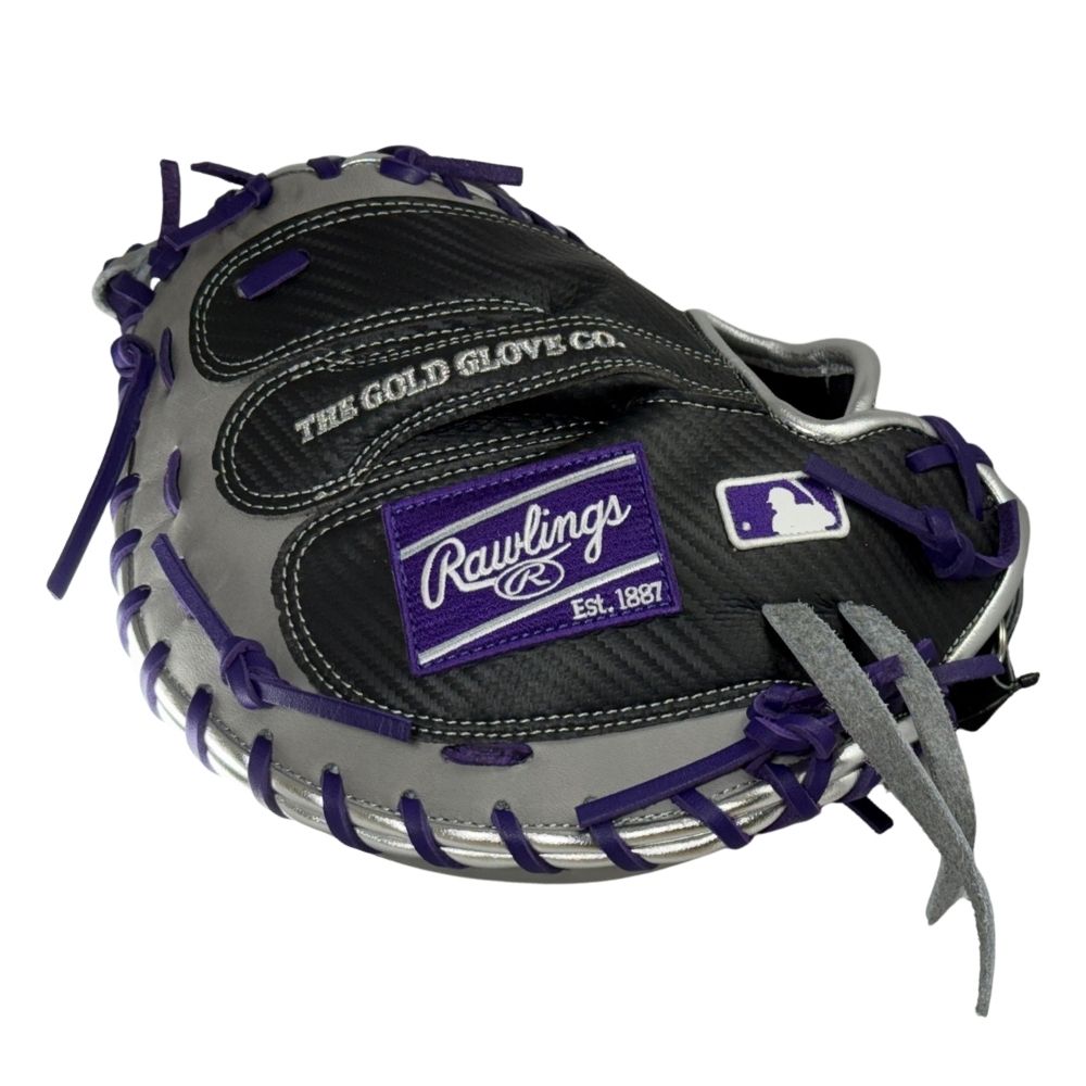Rawlings Custom 33" Heart of the Hide Black/Gray/Purple Catchers Mitt: PROCM33DM-23