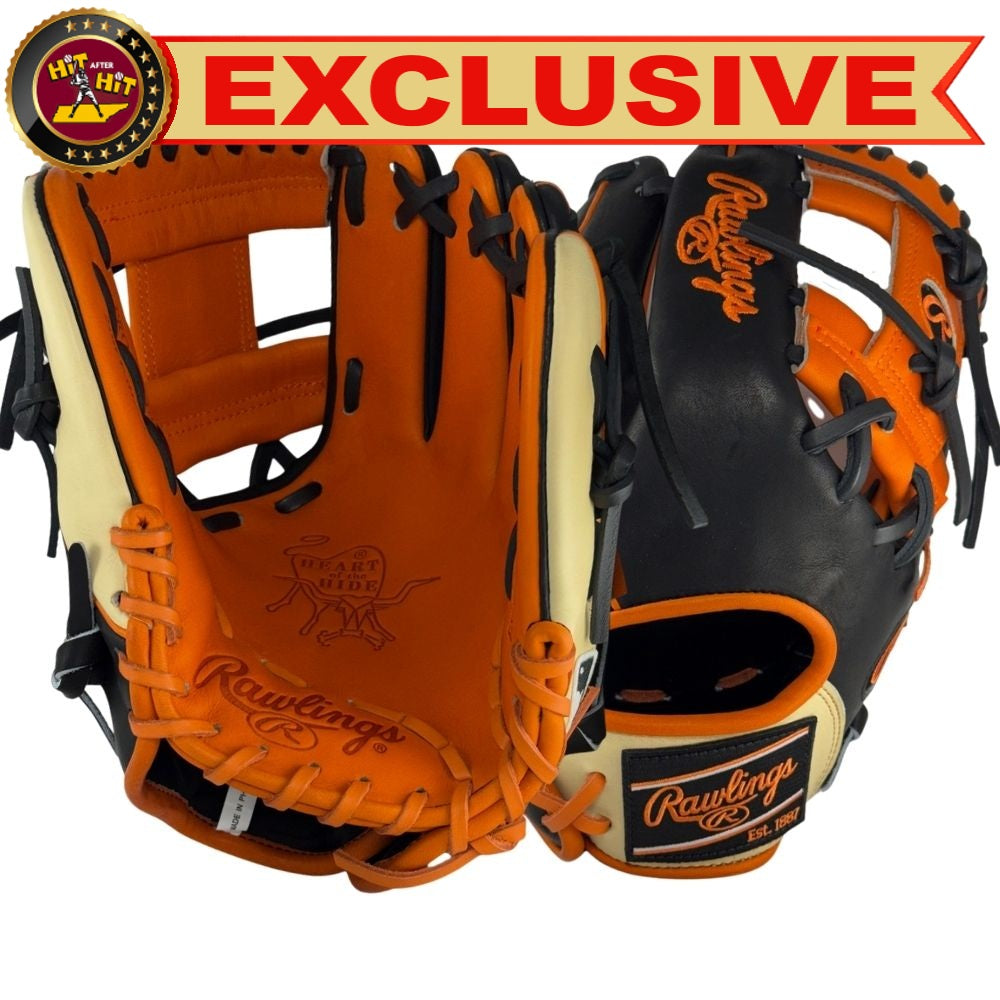 Rawlings Custom PRO204U-2 11.5" Infielders Glove - Black/Orange
