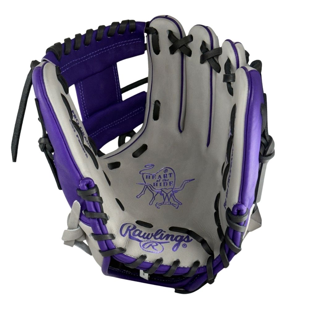 Rawlings Custom Heart of the Hide Gray and Purple PROCS5-2 11.5" Baseball Glove