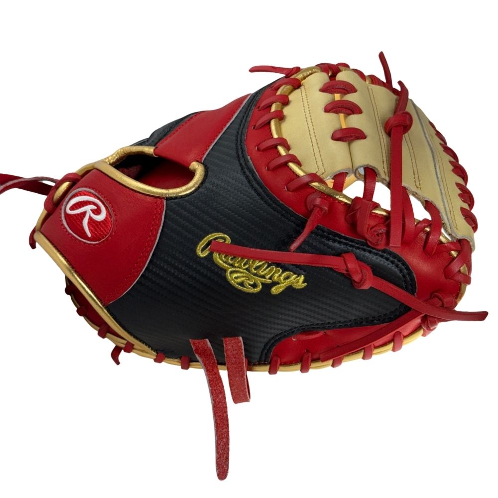 Rawlings Custom 33" Heart of the Hide Black/Red/Camel Catchers Mitt: PROCM33DM-23