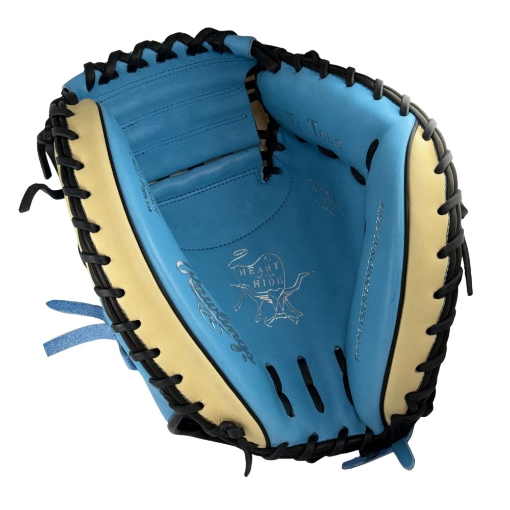 Rawlings Custom 34" Heart of the Hide Columbia Blue and Camel Catchers Mitt: PROCM43-23