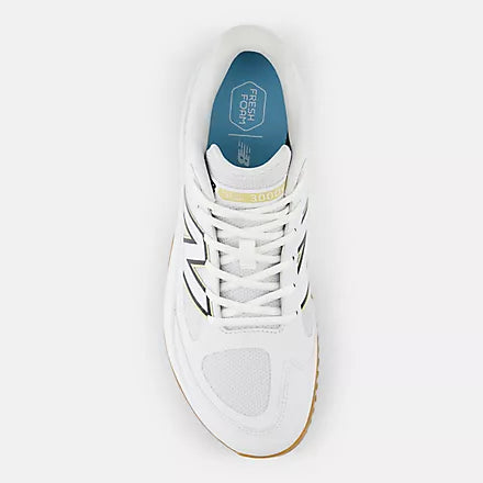 New Balance White Fresh Foam 3000v7 Turf-Trainer: T3000TW7