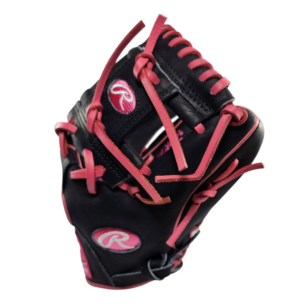 Rawlings Custom PRO204W-2 11.5" Infielders Glove - Black/Pink