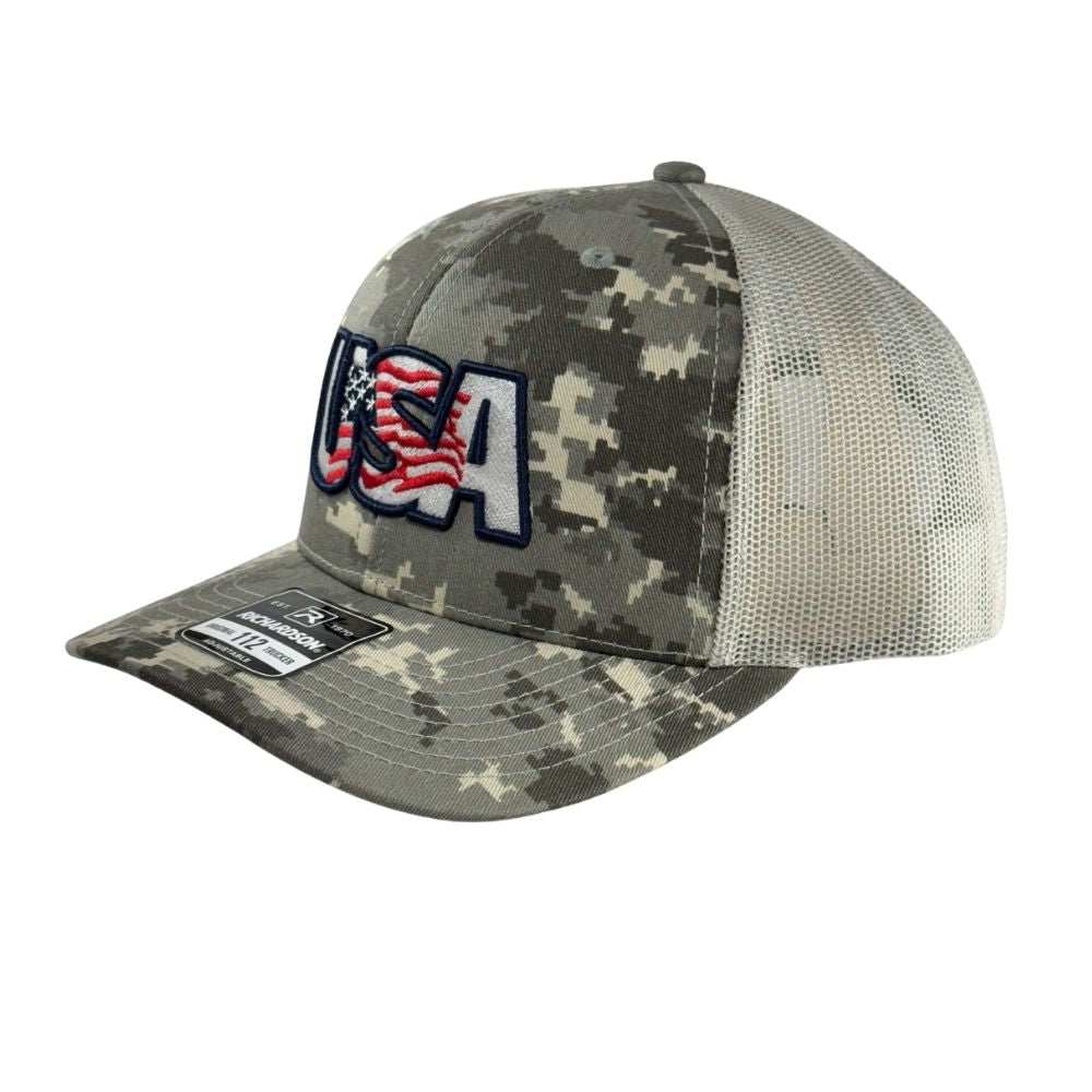 Richardson 112P Digital Camo Adjustable Cap: USA