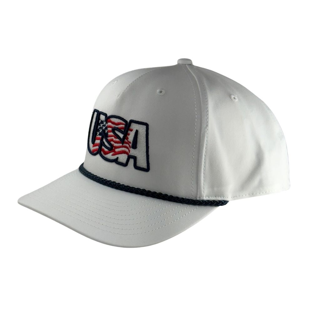 Richardson White 258 5 Panel Classic Rope Adjustable Cap: USA