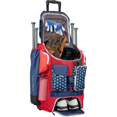 Easton 5-Tool Phenom Stars and Stripes Wheeled Bag: 5TPHENOMWB