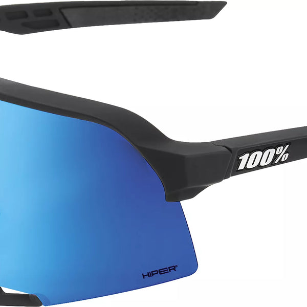 100% - S3® Matte Black HiPER® Blue Multilayer Mirror Lens 100% - S3® Matte Black HiPER® Blue Multilayer Mirror Lens