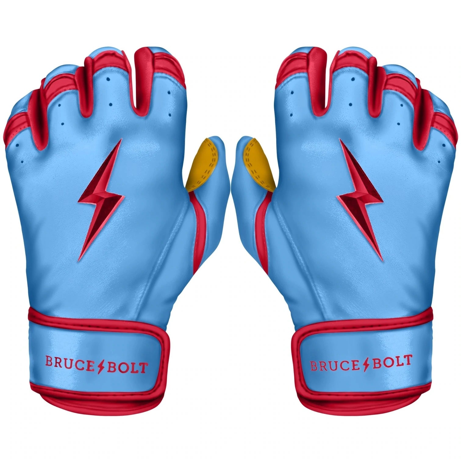 Bruce Bolt - BADER Series Youth Short Cuff Batting Gloves | BABY BLUE