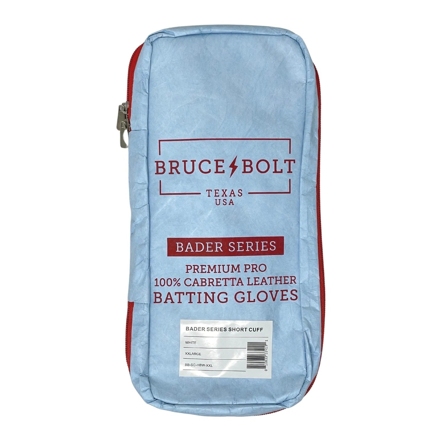 Bruce Bolt - BADER Series Adult Short Cuff Batting Gloves | BADER WHITE