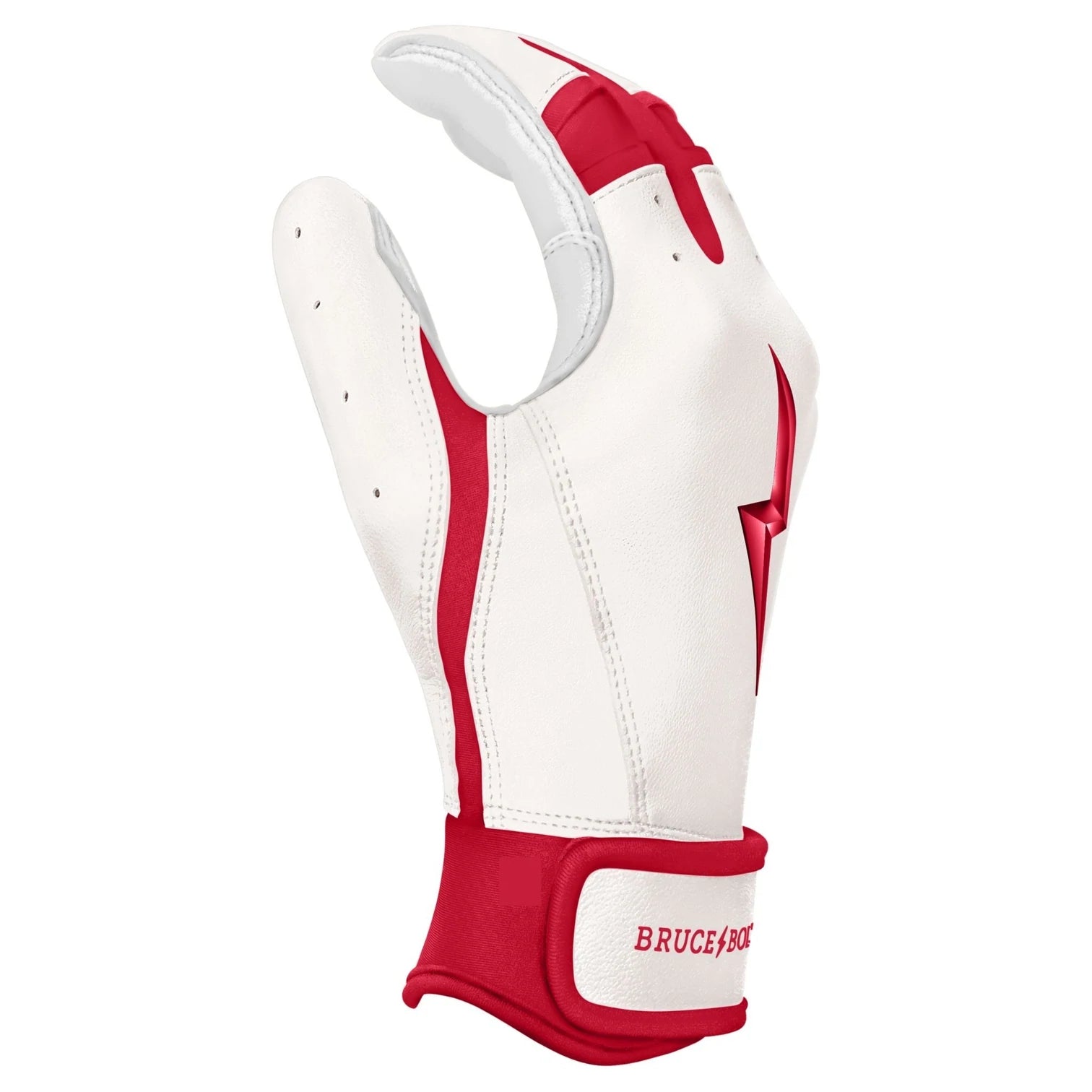 Bruce Bolt - BADER Series Adult Short Cuff Batting Gloves | BADER WHITE