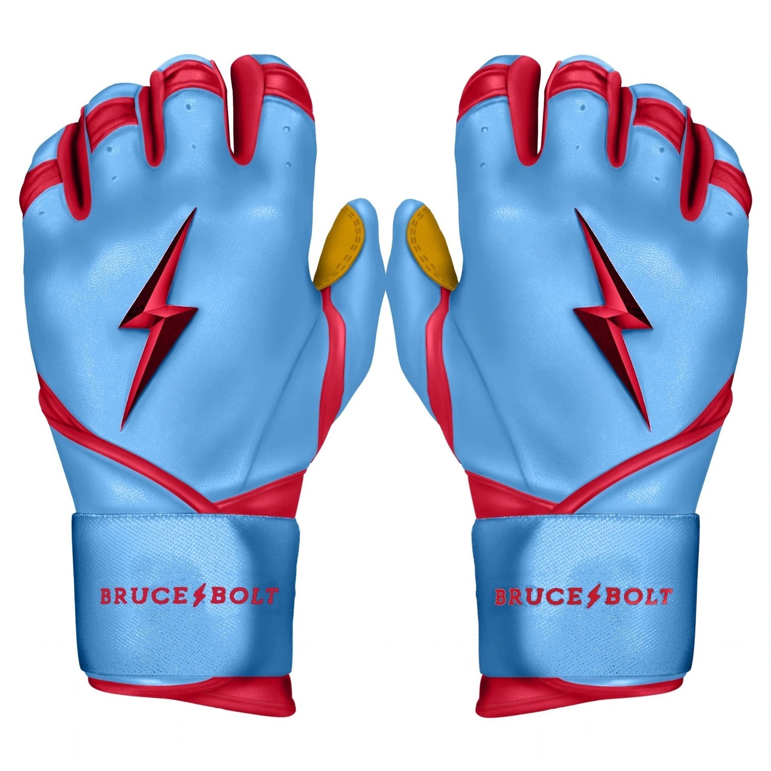 Bruce Bolt - BADER Series Youth Long Cuff Batting Gloves | BABY BLUE