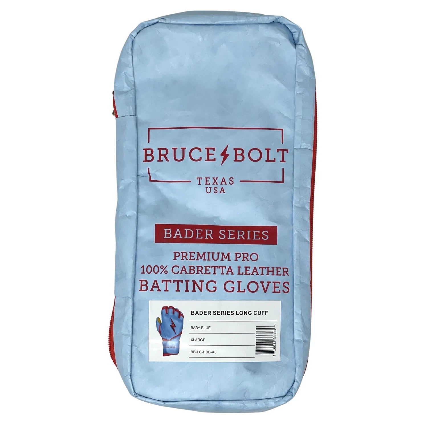 Bruce Bolt - BADER Series Adult Long Cuff Batting Gloves | BABY BLUE