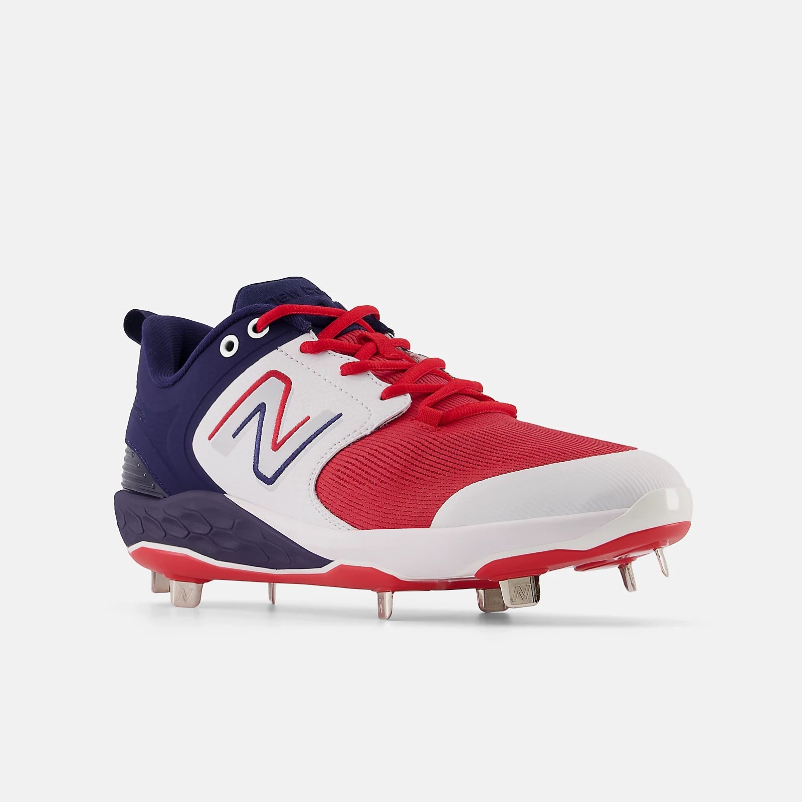 New balance red store and white cleats