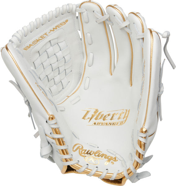 Rawlings Liberty Advanced 12.5" Fastpitch Glove - White/Gold (RLA125KRG)