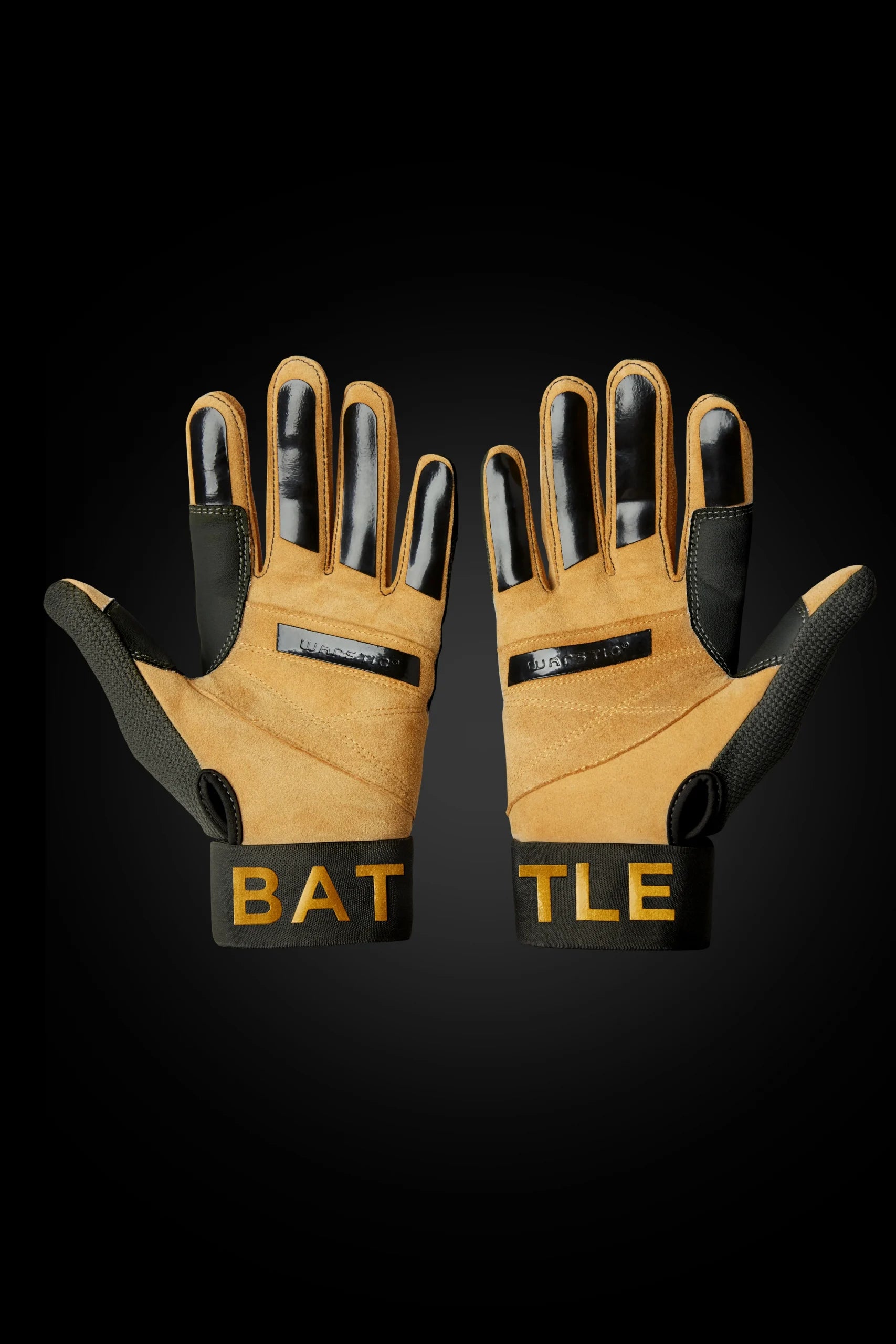 WARSTIC - WORKMAN3 Youth Batting Gloves - Black/Gold Stripes