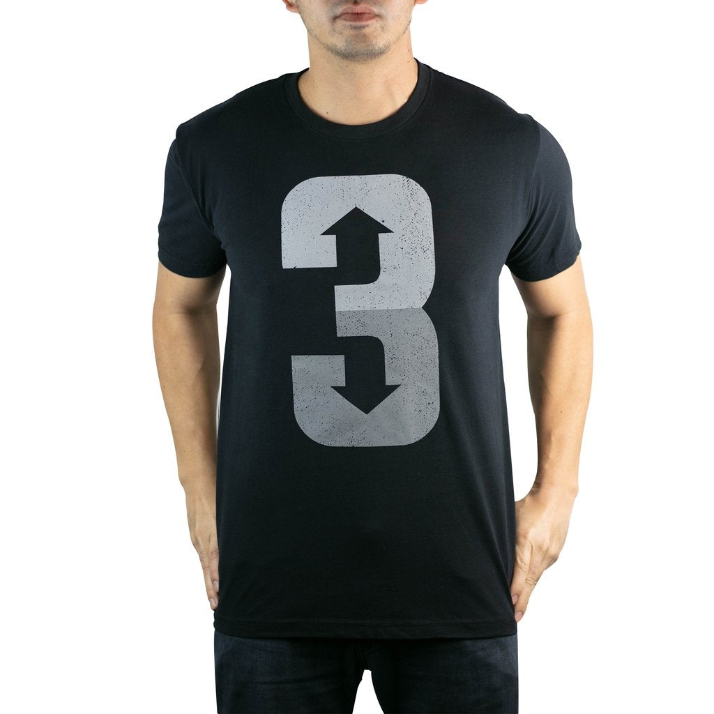 Baseballism 3 Up 3 Down Black T-Shirt (Men's)