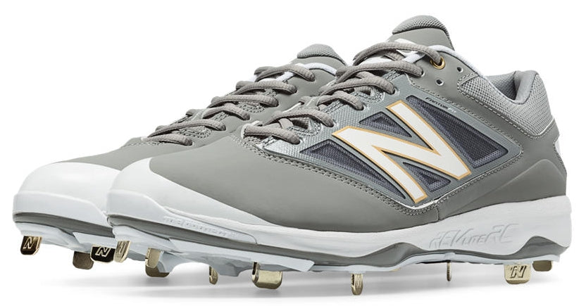 New Balance - Grey/White Low 4040v3 Baseball Spikes (L4040GW3)