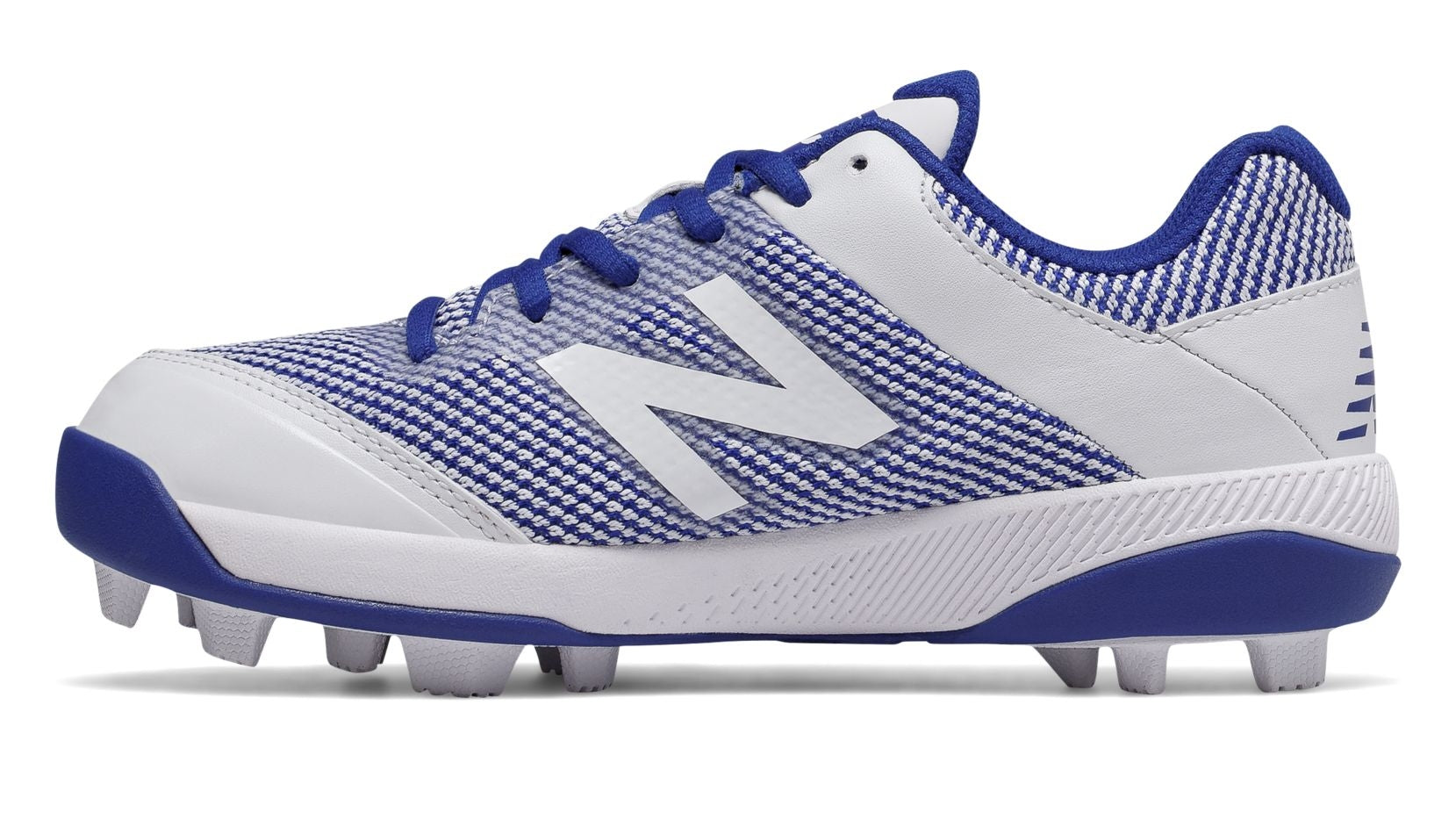 New Balance Royal White Junior Low Rubber Baseball Cleats J4040TB4