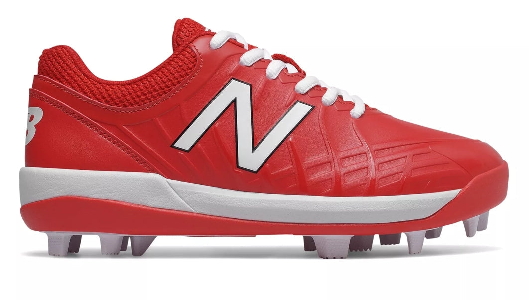 New Balance 4040v5 Youth Molded Cleats - Red/White (J4040TR5)