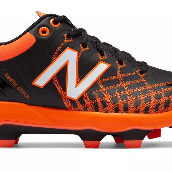 New Balance 4040v5 Adult Molded Cleats Black Orange White PL4040O5