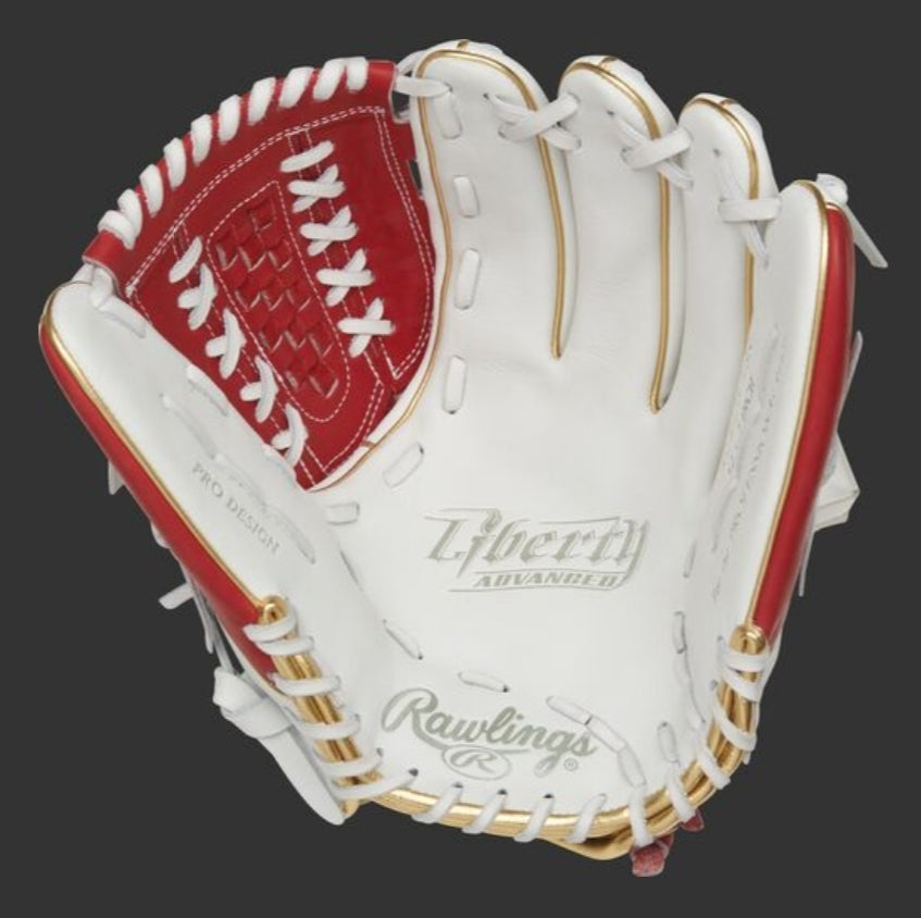 Rawlings Liberty Advanced 12.5" Fastpitch Glove - White/Red (RLA125-18S)